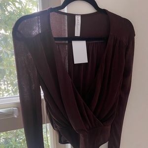 Brown Long Sleeve Bodysuit